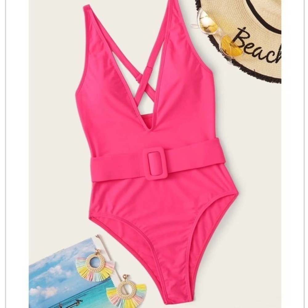Hot Pink One Piece Bathing Suit